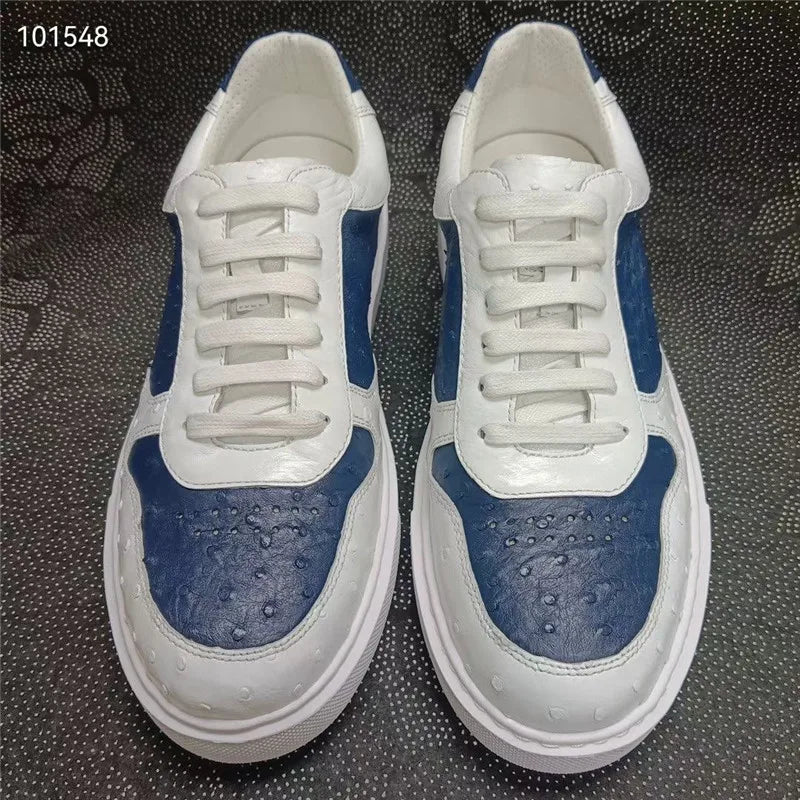 Sneakers Cuir Autruche Véritable Homme Lacets – CLEVI Paris