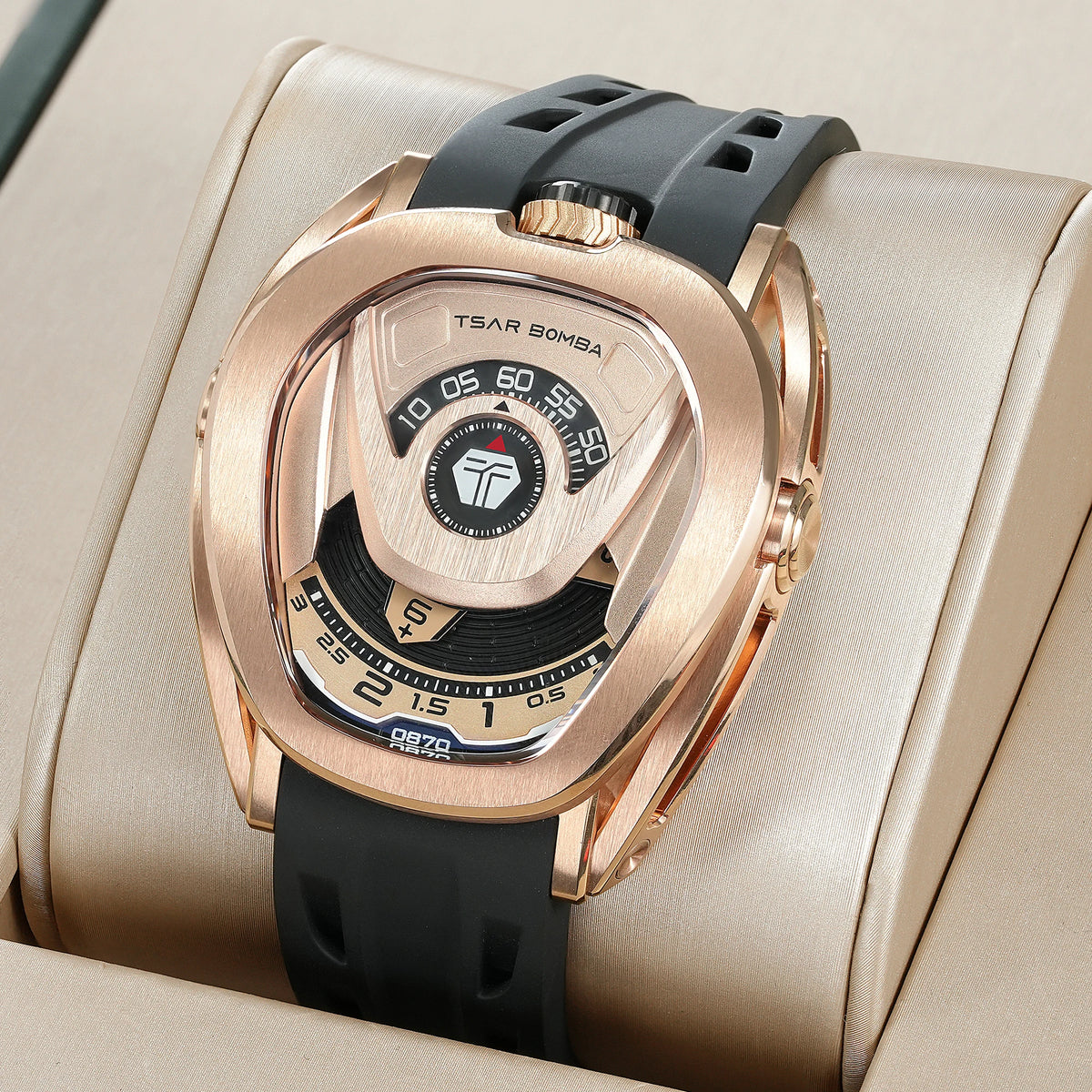 TSAR BOMBA TB8213A Montre Homme Automatique Miyota Saphir Fibre Carbone 100M – CLEVI Paris