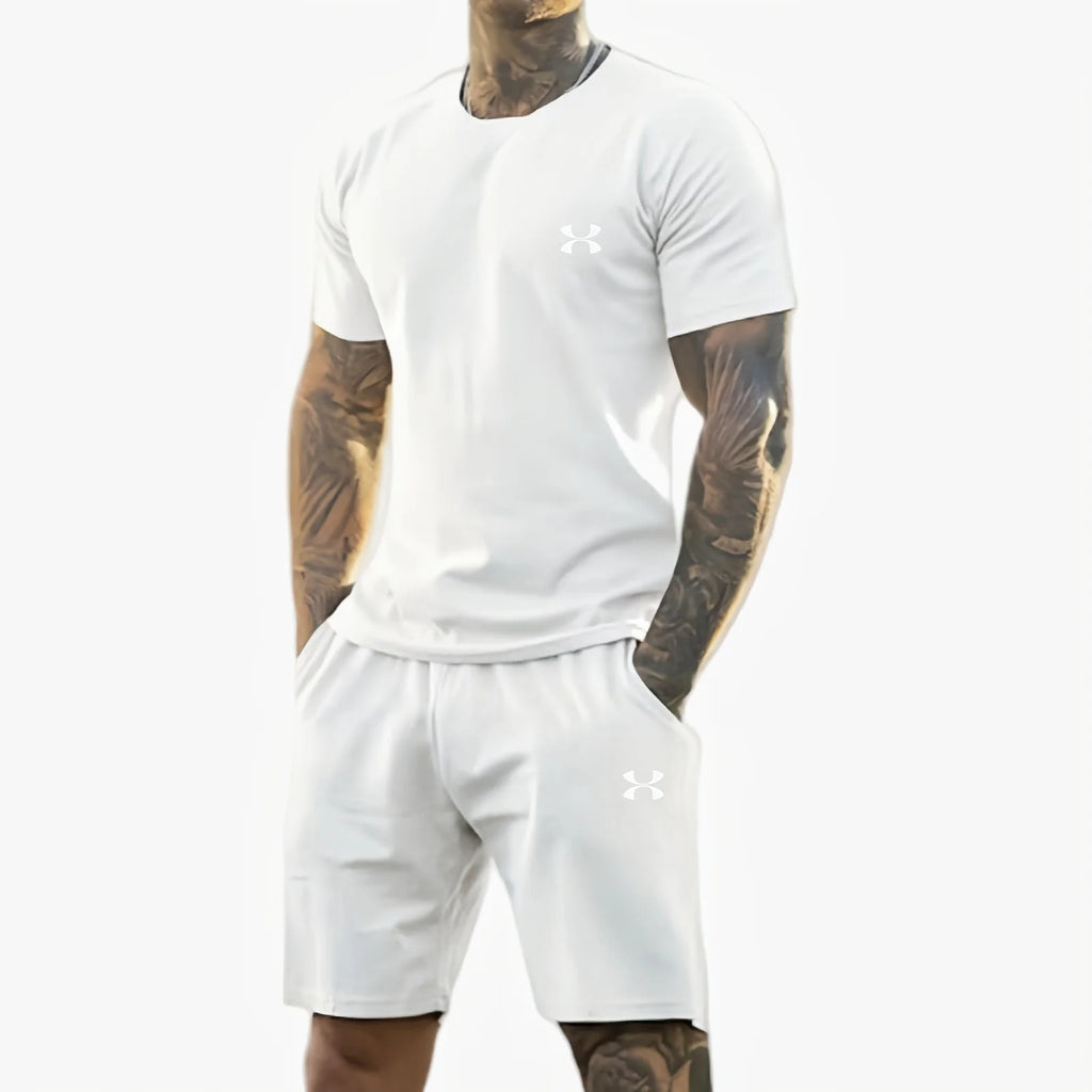 Ensemble 2 Pièces Homme Ice Silk Séchage Rapide Anti-Transpiration Running Fitness – CLEVI Paris