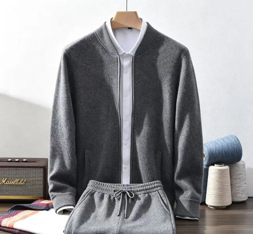 Ensemble homme cachemire cardigan zippé – CLEVI Paris