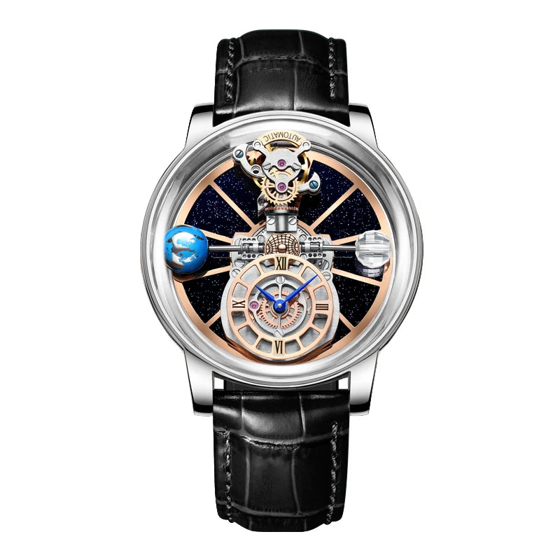 Montre Homme HAEMMER 5015 – Quartz Luxe, Verre Saphir, Bracelet Cuir, Boîtier Acier 45mm