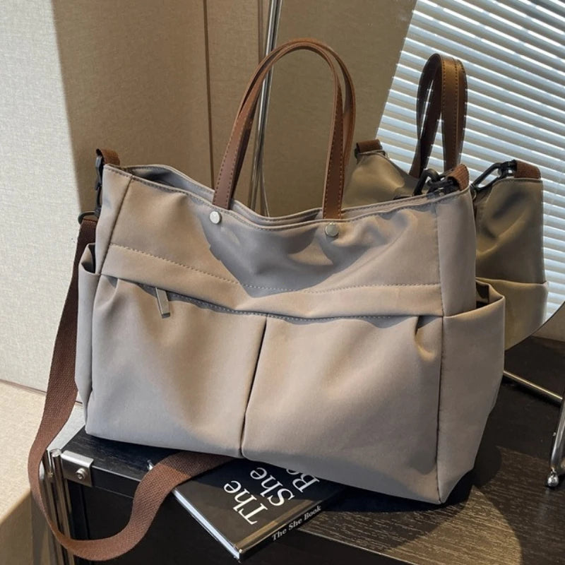 Sac Cabas Femme Nylon Grande Capacité Multi-Poches Léger Casual – CLEVI Paris