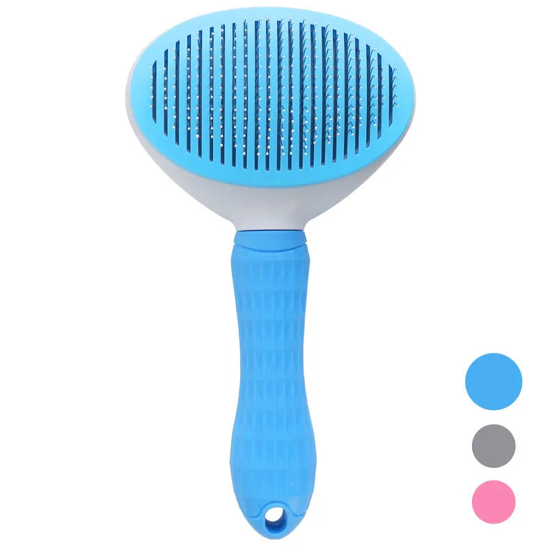 Peigne Auto-Nettoyant Anti-Poils Chien & Chat Massage Doux — CLEVI Paris