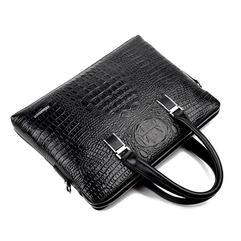 Serviette PU Motif Croco Homme Ordinateur 14" Business 720g – CLEVI Paris