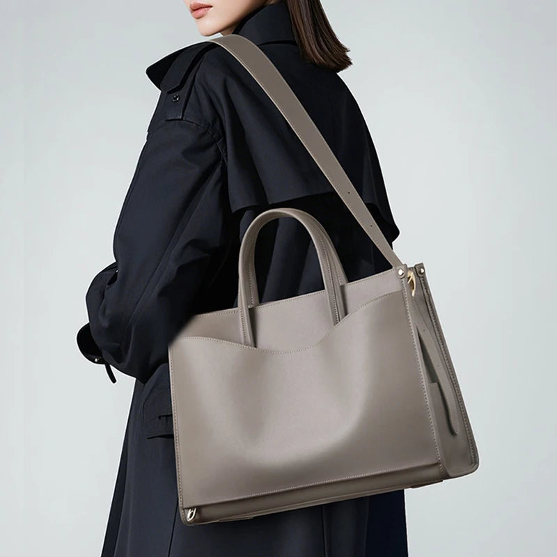 Sac Fourre-Tout Femme Cuir Véritable Bandoulière 2 Tailles – CLEVI Paris