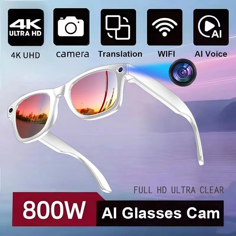 Lunettes IA 800W Caméra Double Objectif Bluetooth Traduction – CLEVI Paris