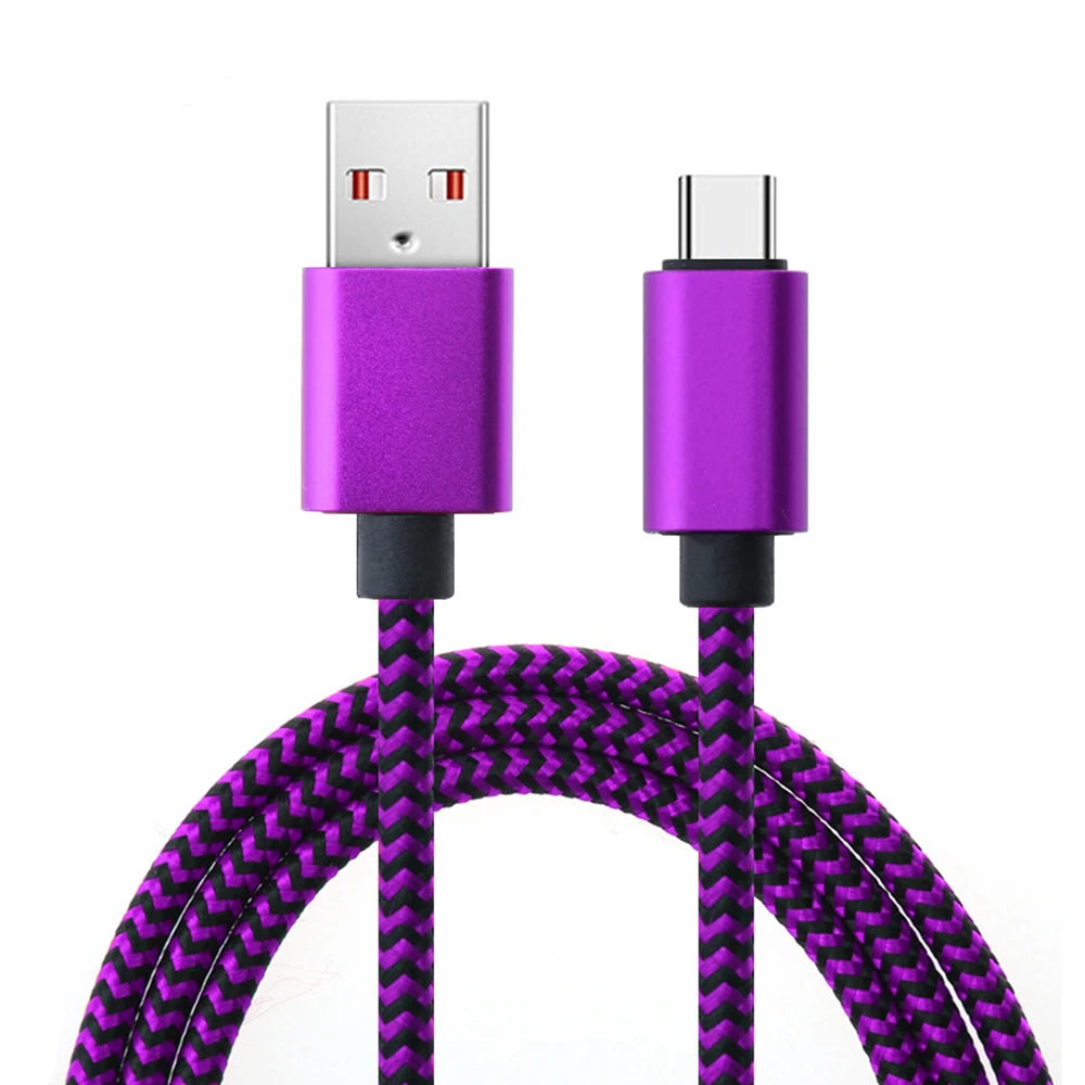 Câble USB-C Nylon Tressé 2,4A Charge Rapide 1m 2m 3m – CLEVI Paris