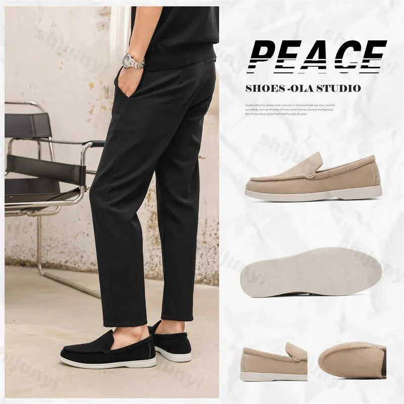 Mocassins homme en daim à enfiler – CLEVI Paris