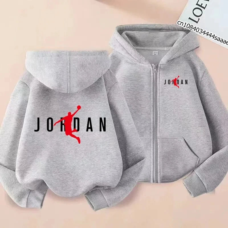 Sweat enfant à capuche zippé imprimé – CLEVI Paris