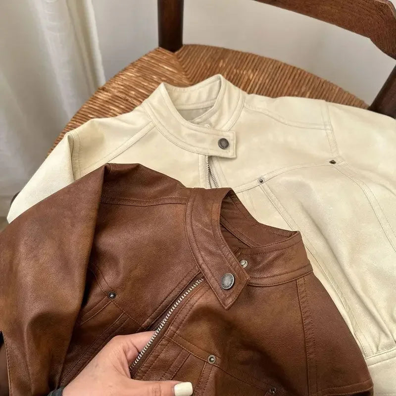 Veste enfant en similicuir zippée – CLEVI Paris