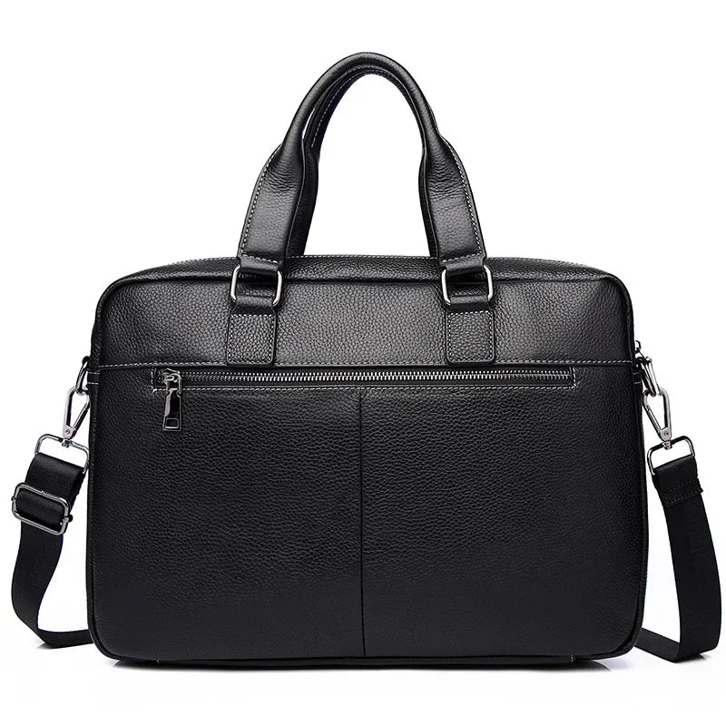 Porte-Documents Homme Cuir Vache Véritable Rayé 14” 39x27cm – CLEVI Paris