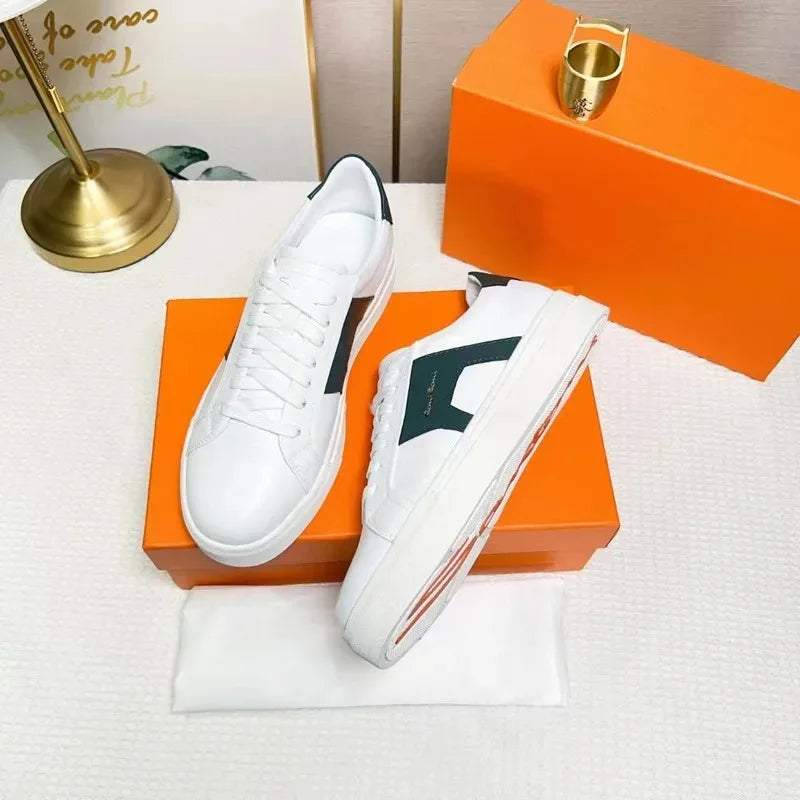 Sneakers Cuir Blanc Plateforme Unisexe – CLEVI Paris