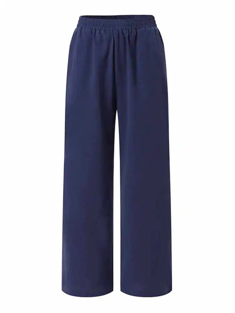 Pantalon Palazzo Femme Coton Taille Élastique Jambe Large Casual Bohème Toutes Saisons – CLEVI Paris