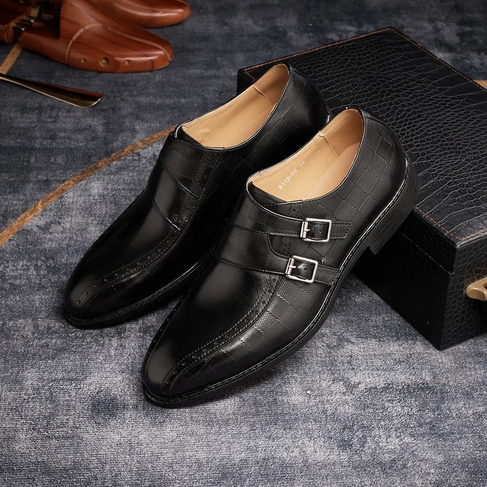 Mocassins en cuir à boucle pour homme – CLEVI Paris