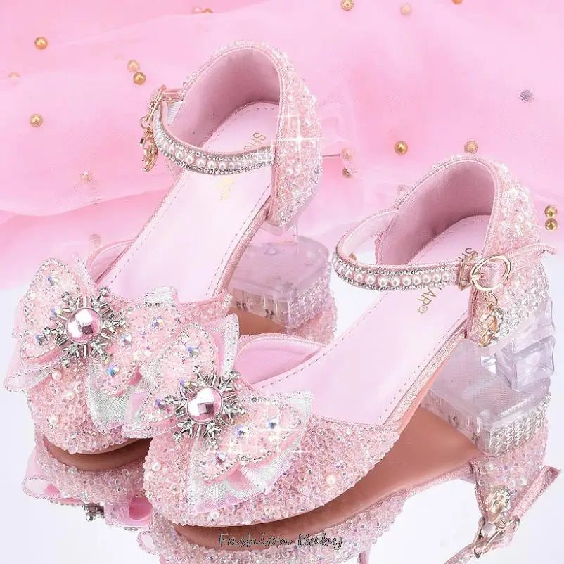 Sandales de cérémonie enfant à strass – CLEVI Paris