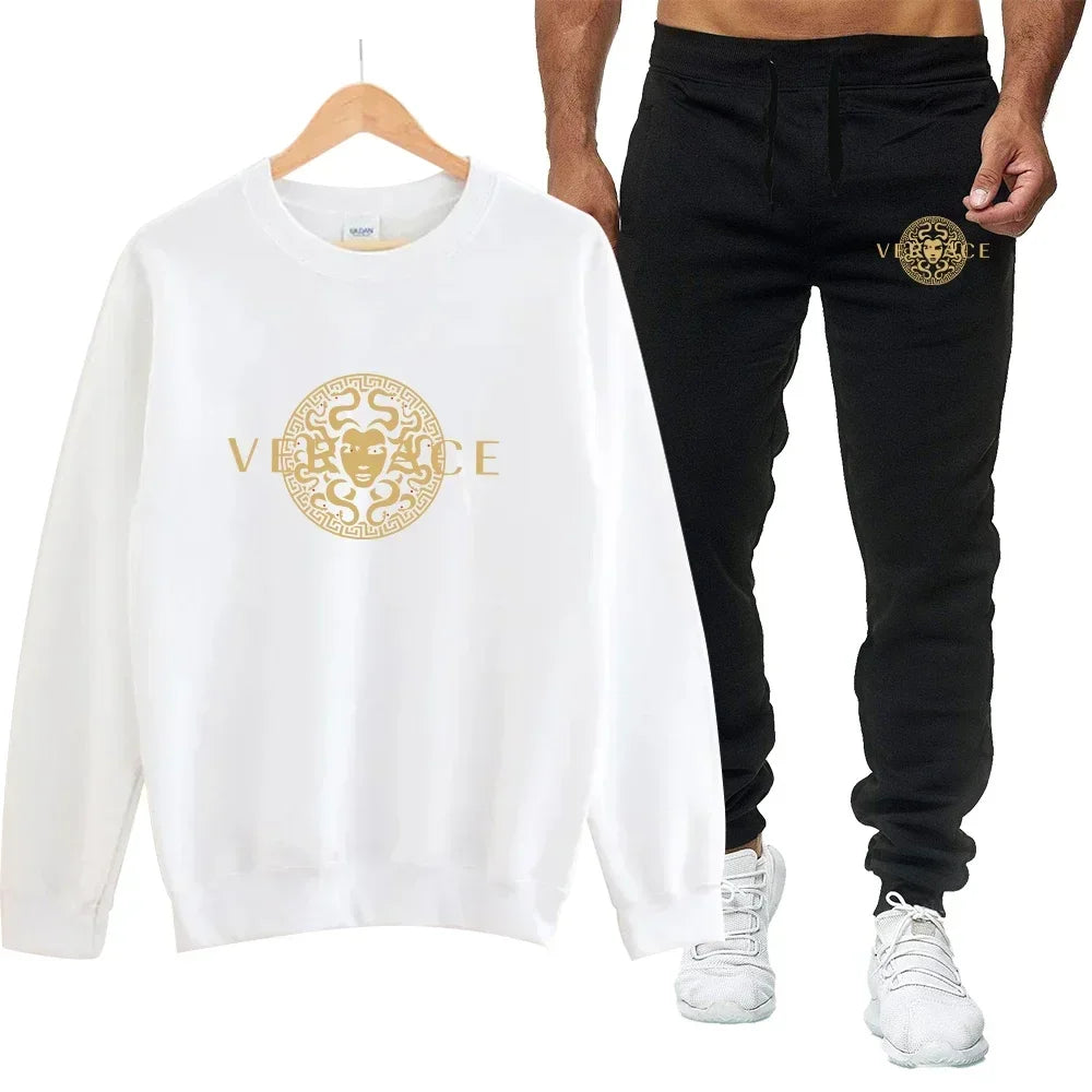 Ensemble Sweatshirt Homme Col Rond Imprimé Style Casual Sport – CLEVI Paris