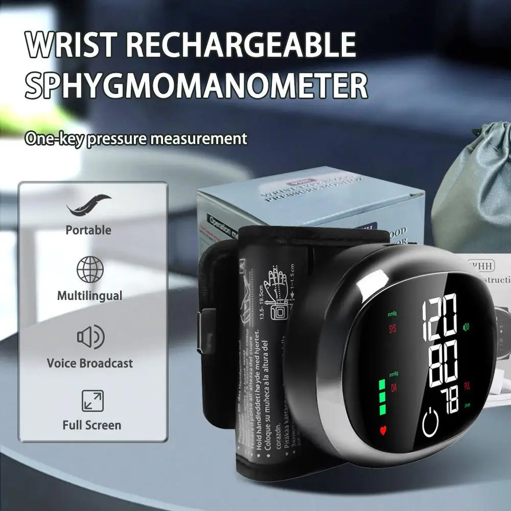 Tensiomètre Poignet Tactile Vocal Rechargeable Écran LCD Intelligent – CLEVI Paris