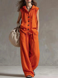 Ensemble femme haut à capuche et pantalon large – CLEVI Paris