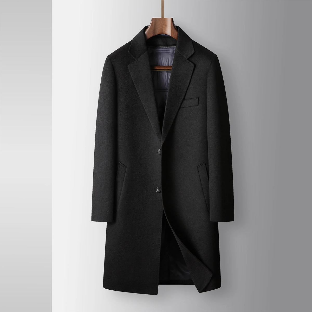 Manteau long homme en laine mélangée – CLEVI Paris