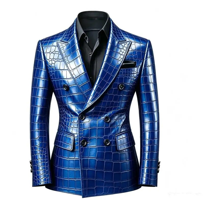 Blazer homme croisé motif crocodile – CLEVI Paris