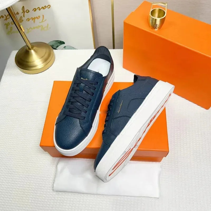 Sneakers Cuir Blanc Plateforme Unisexe – CLEVI Paris