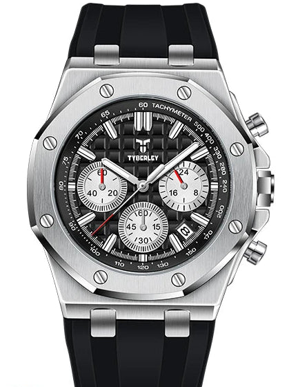 Montre Quartz Chronographe TYBERLEY Homme Silicone Grille – CLEVI Paris