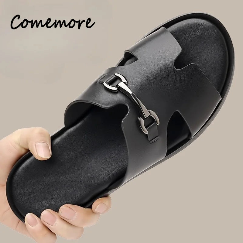 Sandales homme Comemore noires d’été – CLEVI Paris