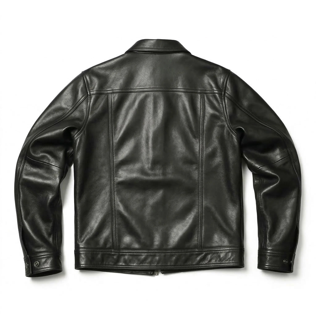 Veste homme en cuir de mouton noir – CLEVI Paris