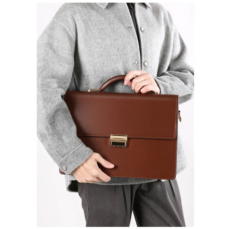 Serviette Homme PU Serrure À Code Grande Capacité Documents 38cm – CLEVI Paris
