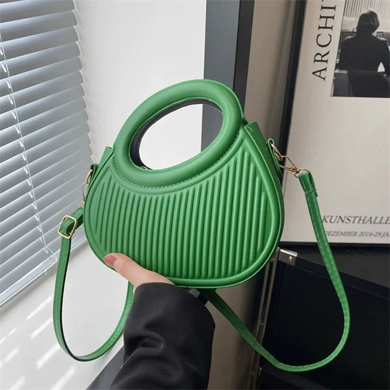 Sac Coquille Femme Rayures PU Zip Bandoulière – CLEVI Paris