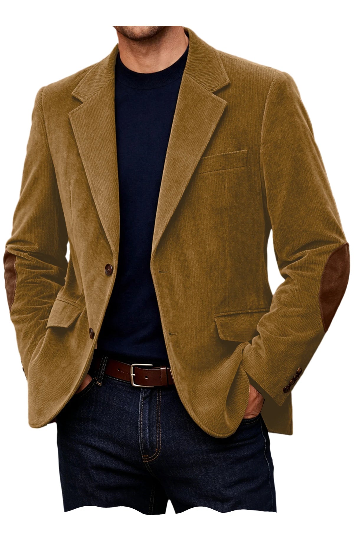 Blazer homme en velours côtelé à coudières – CLEVI Paris