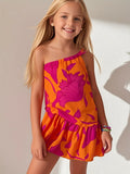 Robe fille tropicale à épaule dénudée – CLEVI Paris