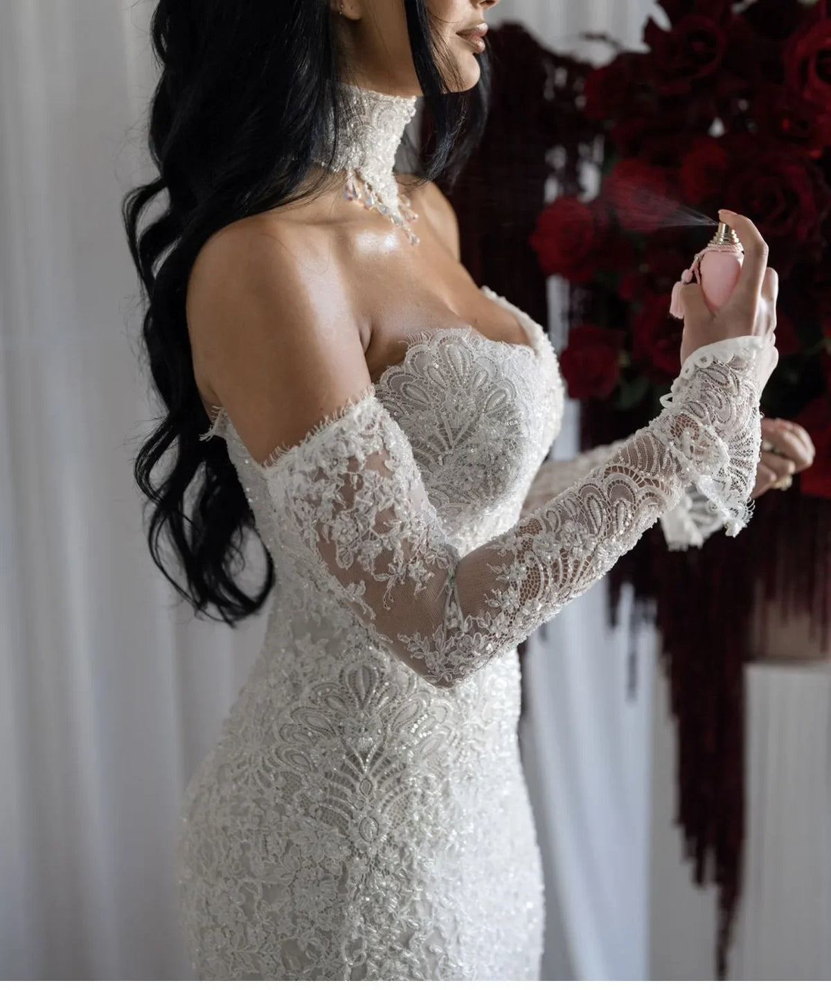 Robe de mariée sirène en dentelle romantique – CLEVI Paris