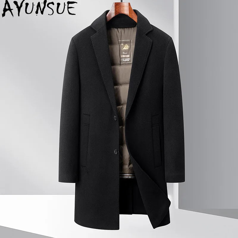 Manteau homme laine et doublure amovible – CLEVI Paris