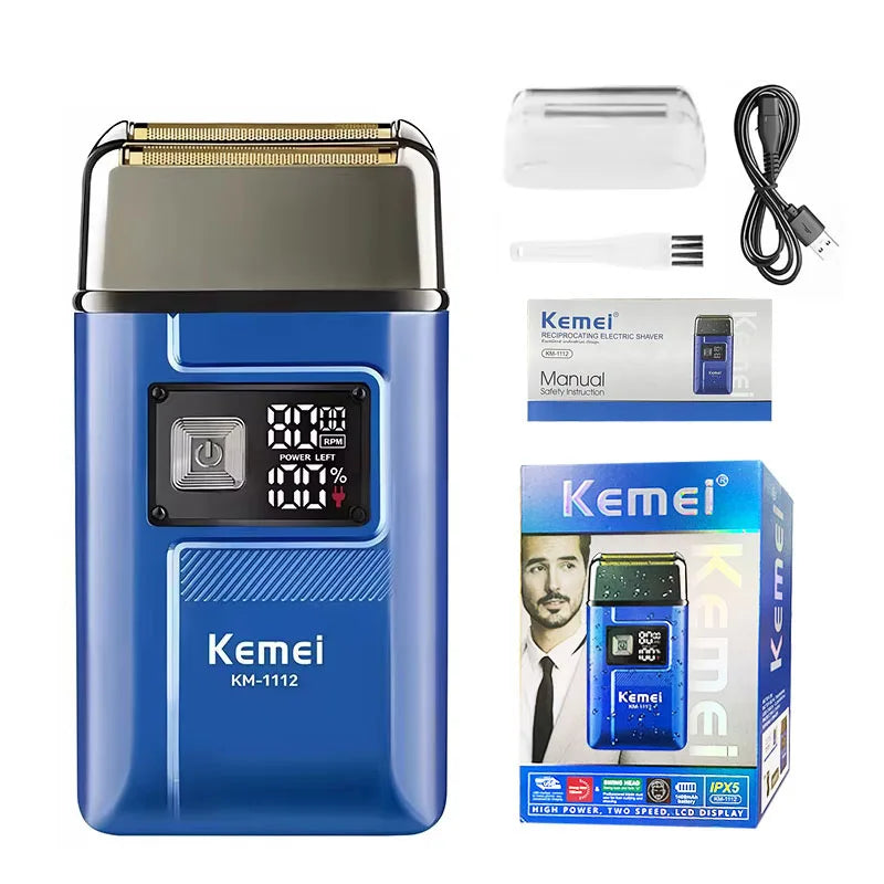Tondeuse Électrique Rechargeable Professionnelle Kemei – Moteur Rotatif Charge Rapide 260 Min Autonomie – CLEVI Paris
