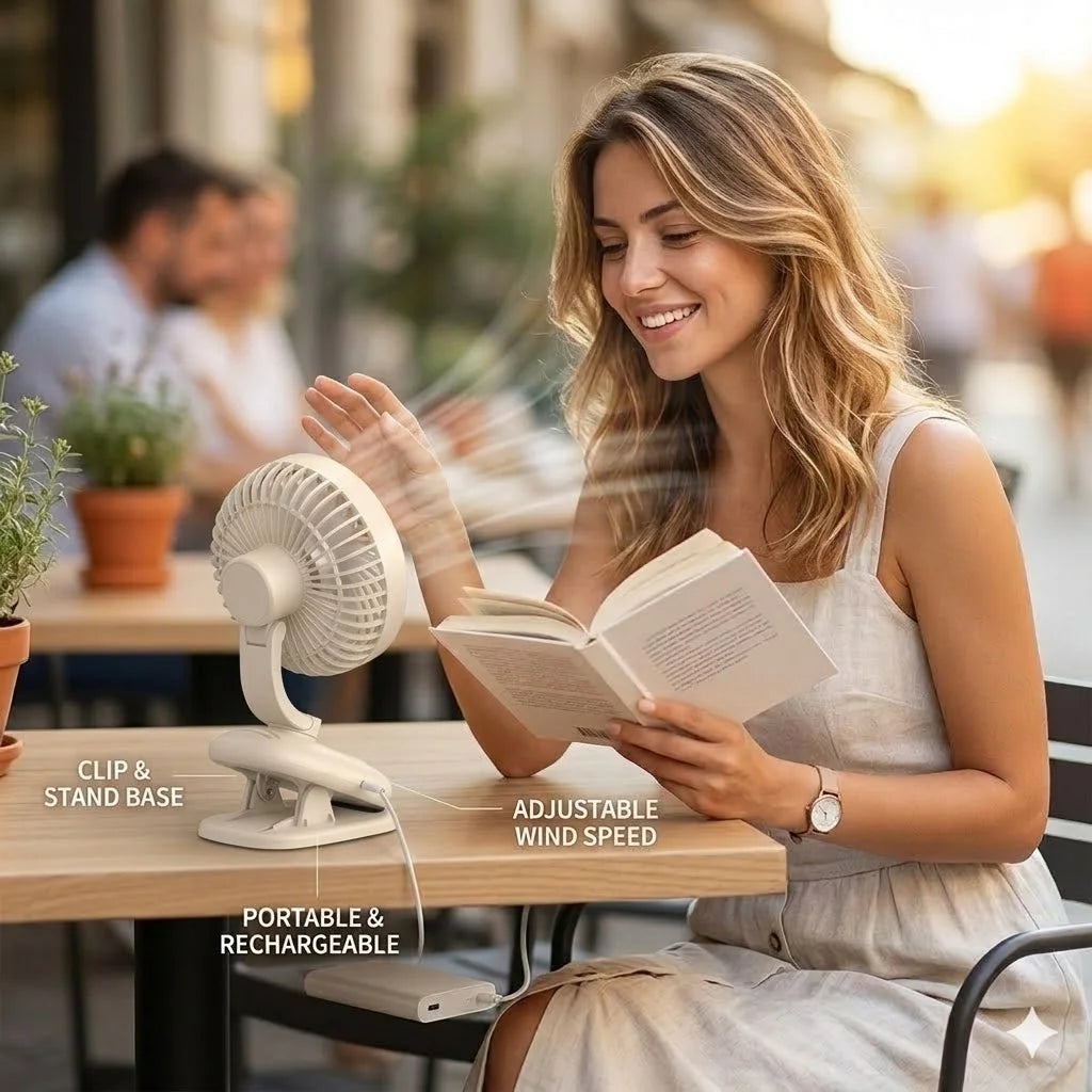 Ventilateur à pince oscillant F168 – CLEVI Paris