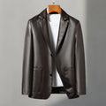 Blazer homme aspect cuir à deux boutons – CLEVI Paris
