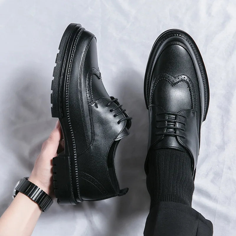 Oxford Homme Brogue Cuir Verni Respirant Imperméable | Business Mariage EU 38-45