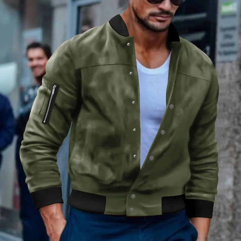 Veste homme boutonnée à col montant – CLEVI Paris