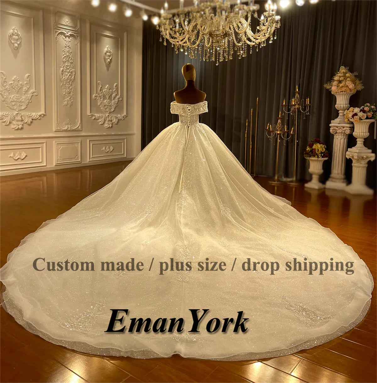Robe de mariée épaules nues en tulle – CLEVI Paris