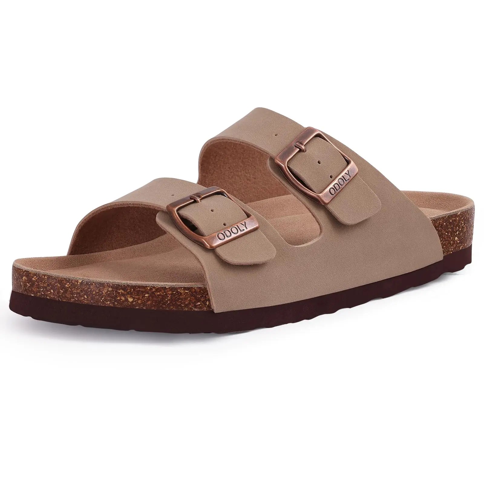 Sandales Homme Été – Cuir PU, Semelle Liège Soutien Plantaire, Slides Outdoor | 6 Coloris