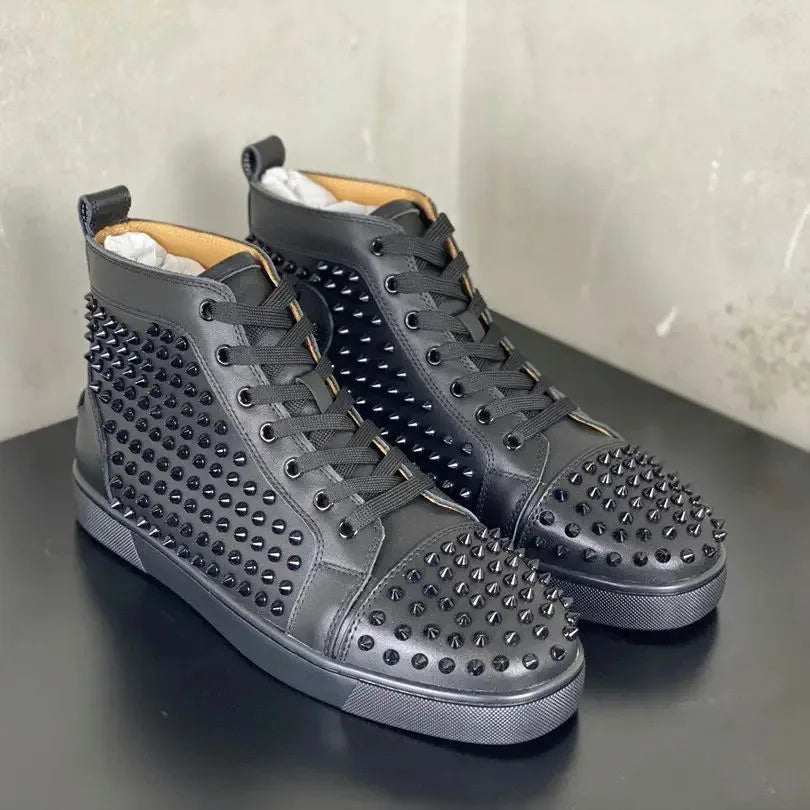 Sneakers Montantes Homme Toile Rivets à Lacets – CLEVI Paris