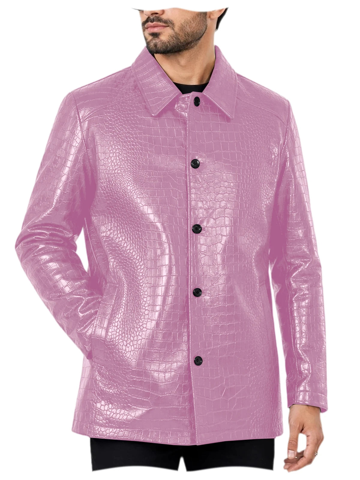 Blazer homme simili cuir motif crocodile – CLEVI Paris