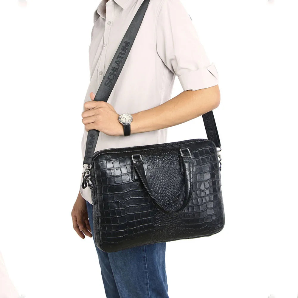 Serviette Homme Cuir Véritable Business Laptop 14" 39x28cm – CLEVI Paris