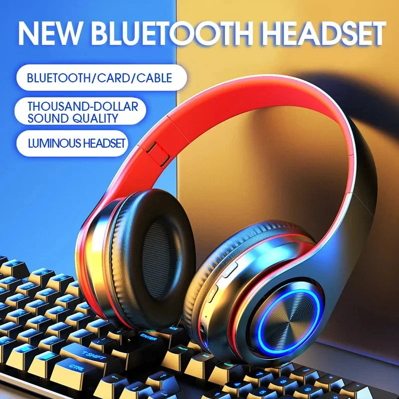 Casque Bluetooth 5.0 LED FM Carte SD Micro Pliable 10h – CLEVI Paris