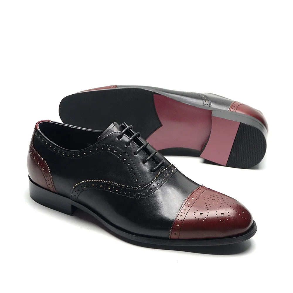 Oxford brogue homme en cuir et patchwork – CLEVI Paris