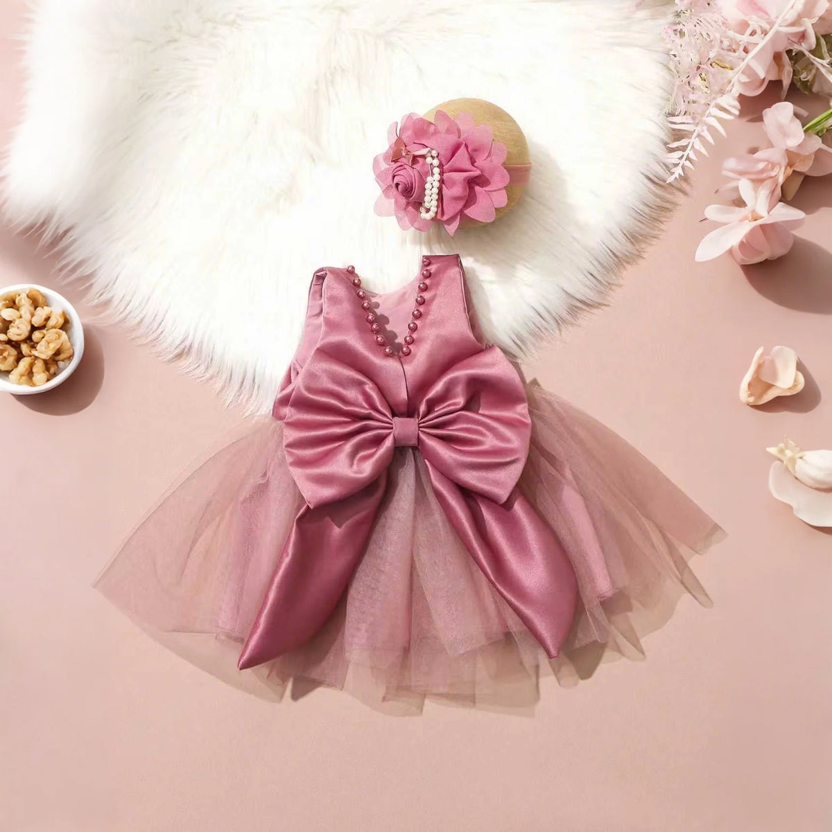 Tenue photo bébé fille robe et bandeau – CLEVI Paris