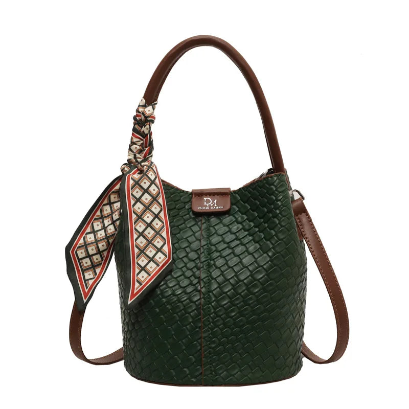 Sac Seau PU Effet Tressé Femme Bandoulière Réglable 5 Coloris – CLEVI Paris