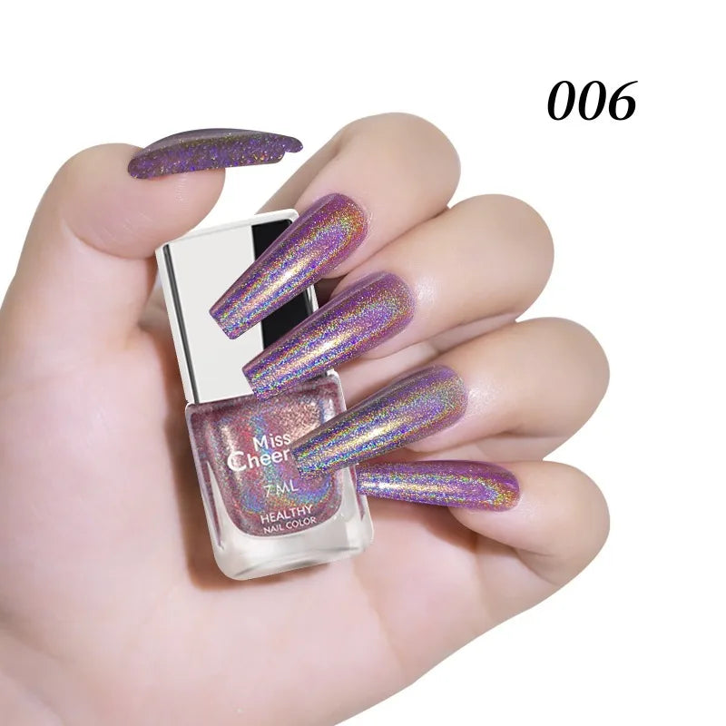 Vernis à Ongles Holographique Glitter Arc-en-Ciel – Séchage Rapide 8 Teintes – CLEVI Paris