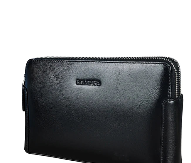 Pochette Clutch Cuir Véritable Homme Double Zip DIYA – CLEVI Paris
